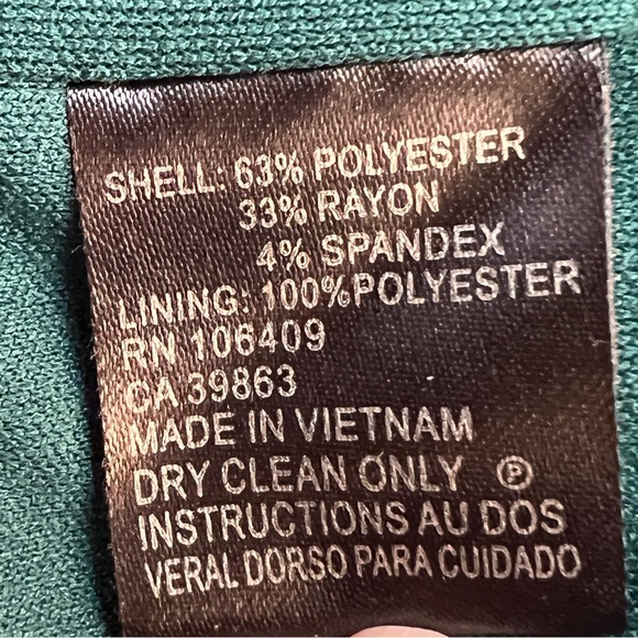 Tahari Arthur S. Levine Emerald Green Gold Zip Sheath Dress | Size 8 - Picture 8 of 8